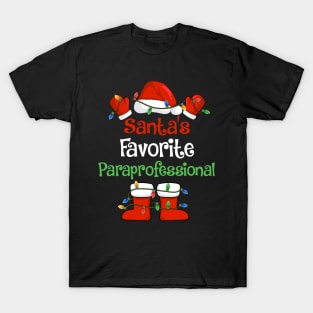 Santa's Favorite Paraprofessional Funny Christmas Pajamas T-Shirt